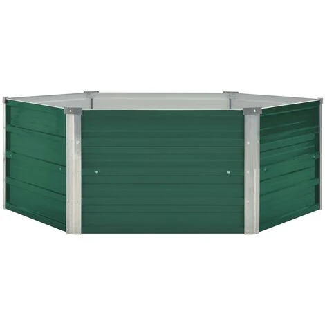 Letto Di Coltura Rialzato 129x129x46 Cm Acciaio Zincato Verde 2 Letto Di Coltura Rialzato 129x129x46 Cm Acciaio Zincato Verde - immagine 2
