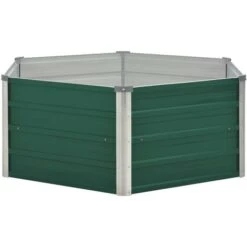 Letto Di Coltura Rialzato 129x129x46 Cm Acciaio Zincato Verde 7 Letto Di Coltura Rialzato 129x129x46 Cm Acciaio Zincato Verde -Vendite VIDAXL 51128284 3
