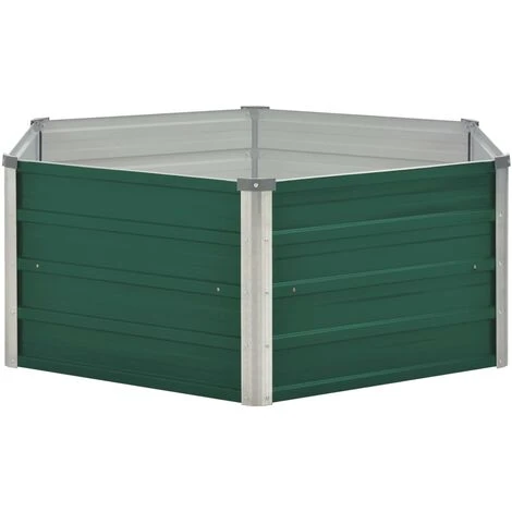 Letto Di Coltura Rialzato 129x129x46 Cm Acciaio Zincato Verde 3 Letto Di Coltura Rialzato 129x129x46 Cm Acciaio Zincato Verde - immagine 3