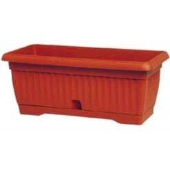 Fioriera Vaso Rettangolare Giglio Grande 530 Col.Terra Con Riserva 52X20X17H Cm