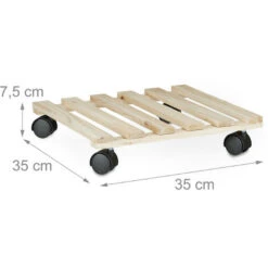 Relaxdays Carrello Portavasi Set Da 3, Quadrato In Legno, Fino A 30 Kg, Per Tutti I Pavimenti, Beige -Vendite VIDAXL 51969688 4