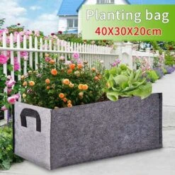 Grow Bag, Set Di 3 Grow Bag Rettangolari In Tessuto Non Tessuto Nero Con Manico, Grow Bags Per Interni Ed Esterni Vaso Per Fiori E Frutta (40 X 30 X 20 Cm) -Vendite VIDAXL 52010462 4