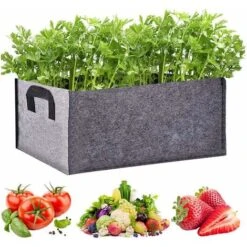Grow Bag, Set Di 3 Grow Bag Rettangolari In Tessuto Non Tessuto Nero Con Manico, Grow Bags Per Interni Ed Esterni Vaso Per Fiori E Frutta (40 X 30 X 20 Cm) -Vendite VIDAXL 52010462 5