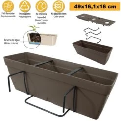 Giardiniere 50 Cm Con Squadra Di Fissaggio Quadrato -Vendite VIDAXL 52534296 3