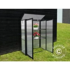 Mini Serra Policarbonato 0,29m², 0,76x0,39x1m, Nero