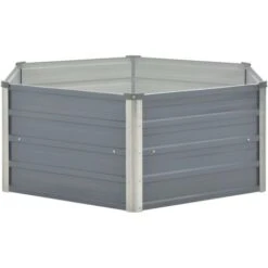 Letto Di Coltura Rialzato 129x129x46 Cm Acciaio Zincato Grigio VidaXL 8 Letto Di Coltura Rialzato 129x129x46 Cm Acciaio Zincato Grigio VidaXL -Vendite VIDAXL 5272666 4