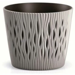 Fioriera Vaso Decorativo Design Moderno Fiori Piante Casa Esterno 16cm Grigio