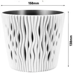 Fioriera Vaso Decorativo Design Moderno Fiori Piante Casa Esterno 16cm Bianco -Vendite VIDAXL 53384543 3