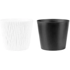 Fioriera Vaso Decorativo Design Moderno Fiori Piante Casa Esterno 16cm Bianco -Vendite VIDAXL 53384543 4