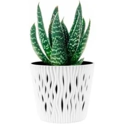 Fioriera Vaso Decorativo Design Moderno Fiori Piante Casa Esterno 16cm Bianco -Vendite VIDAXL 53384543 5