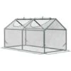 Outsunny Mini Serra Da Giardino Con 2 Finestre Avvolgibili E Copertura PVC Anti-UV, 119x60x60cm, Trasparente