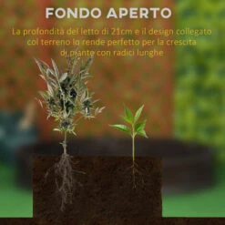 Outsunny Letto Per Orto Rialzato In HDPE, Fioriera Da Esterno Rotonda, Φ123x21cm, Marrone -Vendite VIDAXL 53540574 4