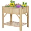 Outsunny Letto Per Orto Rialzato Con 6 Scomparti In Legno Di Abete, 78.5x58x81cm