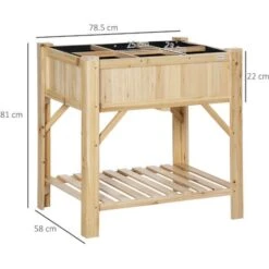 Outsunny Letto Per Orto Rialzato Con 6 Scomparti In Legno Di Abete, 78.5x58x81cm 7 Outsunny Letto Per Orto Rialzato Con 6 Scomparti In Legno Di Abete, 78.5x58x81cm -Vendite VIDAXL 53816691 3