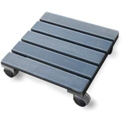 Carrello Porta Piante E Portavasi 35 X 35 Cm Con Ruote Girevoli Made In Italy In WPC