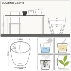 LECHUZA Vaso Da Interno E Esterno CLASSICO Color 18 Cm - Vaniglia -Vendite VIDAXL 54384847 4