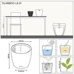 LECHUZA Vaso Da Interno E Esterno CLASSICO Premium LS 21 Cm - Espresso Metallizzato 6 LECHUZA Vaso Da Interno E Esterno CLASSICO Premium LS 21 Cm - Espresso Metallizzato -Vendite VIDAXL 54384862 3