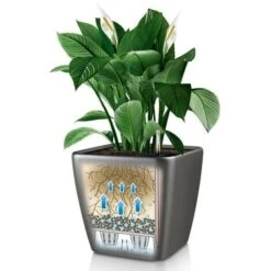 LECHUZA Vaso Da Interno E Esterno QUADRO Premium LS 21 Cm - Tortora Lucido -Vendite VIDAXL 54385009 3