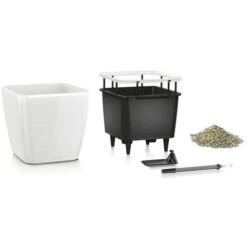 LECHUZA Vaso Da Interno E Esterno QUADRO Premium LS 21 Cm - Tortora Lucido -Vendite VIDAXL 54385009 4