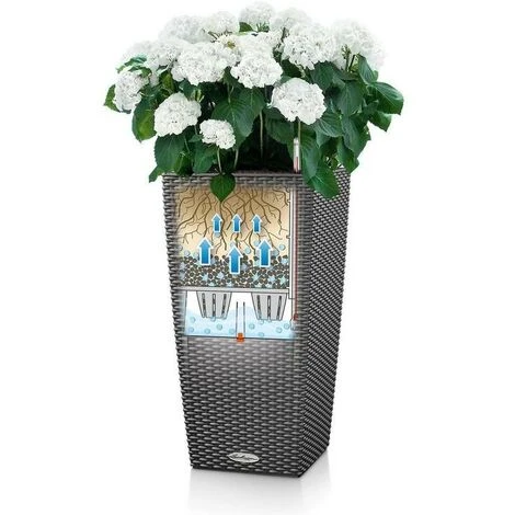 LECHUZA Vaso Da Interno E Esterno CUBICO Cottage 30 Cm - Granito 3 LECHUZA Vaso Da Interno E Esterno CUBICO Cottage 30 Cm - Granito - immagine 3