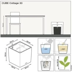 LECHUZA Vaso Da Interno E Esterno CUBE Cottage 30 Cm - Caffè -Vendite VIDAXL 54385101 3