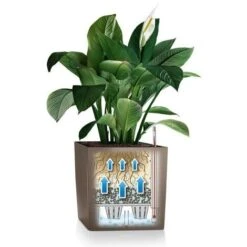 LECHUZA Vaso Da Interno E Esterno CUBE Premium 30 Cm - Tortora Lucido -Vendite VIDAXL 54385129 3