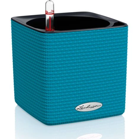 LECHUZA Vaso Da Interno CUBE Color Singolo | 14 Cm - Azzurro 1 LECHUZA Vaso Da Interno CUBE Color Singolo | 14 Cm - Azzurro
