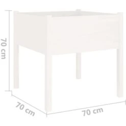 Fioriera Da Giardino Bianca 70x70x70 Cm Legno Massello Di Pino VidaXL -Vendite VIDAXL 55240376 3