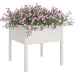 Fioriera Da Giardino Bianca 70x70x70 Cm Legno Massello Di Pino VidaXL -Vendite VIDAXL 55240376 4