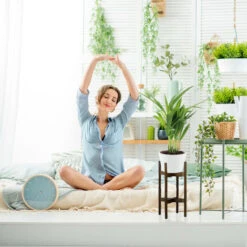 Relaxdays Set Da 2 Supporti Per Fiori E Piante, Portavasi Per Vasi Fino 32 Cm Ø, Regolabili E Impilabili, Marrone Scuro -Vendite VIDAXL 56320449 3