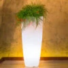 Vaso Luminoso Da Giardino In Resina Bianca Per Esterno.