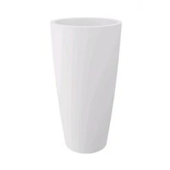 Vaso A Colonna Colore Bianco 36x70H Cm In Plastica Con Contenitore Estraibile