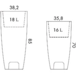 Vaso A Colonna Colore Bianco 36x70H Cm In Plastica Con Contenitore Estraibile -Vendite VIDAXL 58320236 5