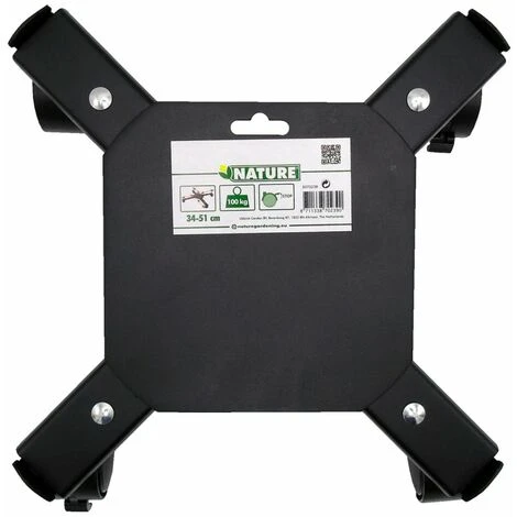 Carrello Portavasi Regolabile A 4 Bracci Nero In Metallo Nature 3 Carrello Portavasi Regolabile A 4 Bracci Nero In Metallo Nature - immagine 3