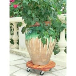 Supporto Su Ruote Tondo In Legno Flora Roll Lasure - 50 Cm Nortene -Vendite VIDAXL 58739897 3