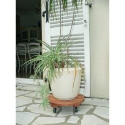 Supporto Su Ruote Tondo In Legno Flora Roll Lasure - 50 Cm Nortene -Vendite VIDAXL 58739897 4