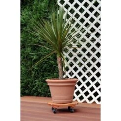 Supporto Su Ruote Tondo In Legno Flora Roll Lasure - 50 Cm Nortene -Vendite VIDAXL 58739897 5