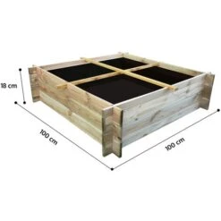 Onlywood Orto Rialzato 4 Scomparti In Legno Trattato 100 X 100 X 18 Cm -Vendite VIDAXL 58845885 3