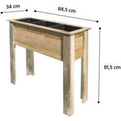 Onlywood Orto In Terrazzo SUN In Legno Trattato 34 X 84,5 X 81,5 Cm - 3 Vasi -Vendite VIDAXL 58846315 4