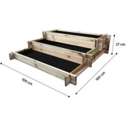Onlywood Orto Rialzato CASCATA 3 Livelli In Legno Trattato 100 X 100 X 27 Cm -Vendite VIDAXL 58846316 3