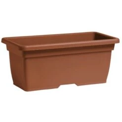 Vaso Rettangolare In Plastica PPL Colore Terracotta 80x40x34H Cm 63 Litri 80x40x34H Cm Colore Terracotta