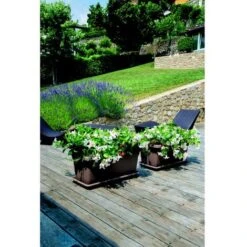 Vaso Rettangolare In Plastica PPL Colore Terracotta 80x40x34H Cm 63 Litri 80x40x34H Cm Colore Terracotta -Vendite VIDAXL 59105404 4