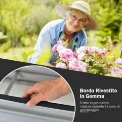 COSTWAY Fioriera Rettangolare In Metallica Da Esterno, Adatto A Coltivare Verdure, Fiori E Erbe Aromatiche, Ideale Per Giardino, Balcone E Cortile, 178,5 X 88,5 X 60 Cm, Argento -Vendite VIDAXL 59289415 5