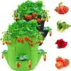 2 Pz 10 Gallon Sacchi Coltivazione Fragole Sacchetti Per Piantare Fragole In Tessuto Non Tessuto Con 8 Tasche Laterali Per Fragole Verdure Fiori Erbe Pianta A Radice Nuda