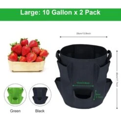 2 Pz 10 Gallon Sacchi Coltivazione Fragole Sacchetti Per Piantare Fragole In Tessuto Non Tessuto Con 8 Tasche Laterali Per Fragole Verdure Fiori Erbe Pianta A Radice Nuda -Vendite VIDAXL 59305420 5