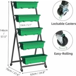 Supporto Per Piante Fioriera 5 Livelli Verticale Per Erbe Verdure Terrazza Balcone -Vendite VIDAXL 61353661 5