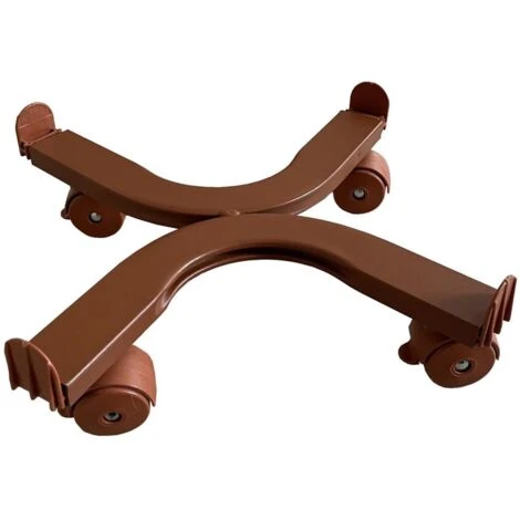 Sottovaso Quadrato A Carrello Porta Piante Con Ruote Bidirezionali E Freni In Metallo -38 Cm / Cotto 2 Sottovaso Quadrato A Carrello Porta Piante Con Ruote Bidirezionali E Freni In Metallo -38 Cm / Cotto - immagine 2