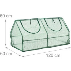 Relaxdays Serra Per Orto, HxLxP: 60 X 120 X 60 Cm, Con 2 Finestre, Coltivazioni Da Giardinaggio Telo In PE, Verde Scuro -Vendite VIDAXL 64506380 4