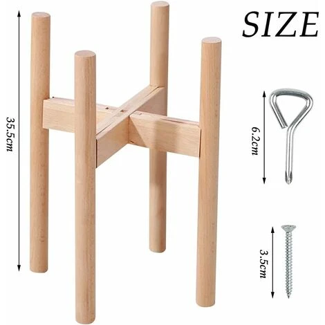 Kueatily Supporto Per Piante, Supporto Per Piante Regolabile, Supporto Per Vasi Per Piante In Legno, Struttura Per Vasi Per Fiori In Legno, Ripiano Per Piante In Vaso Per Interni Ed Esterni 4 Kueatily Supporto Per Piante, Supporto Per Piante Regolabile, Supporto Per Vasi Per Piante In Legno, Struttura Per Vasi Per Fiori In Legno, Ripiano Per Piante In Vaso Per Interni Ed Esterni - immagine 4