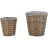 Set Di 2 Ceste Per Piante Da Esterno Vasi Per Piante Rivestite In Rattan Sintetico Marrone Sarti